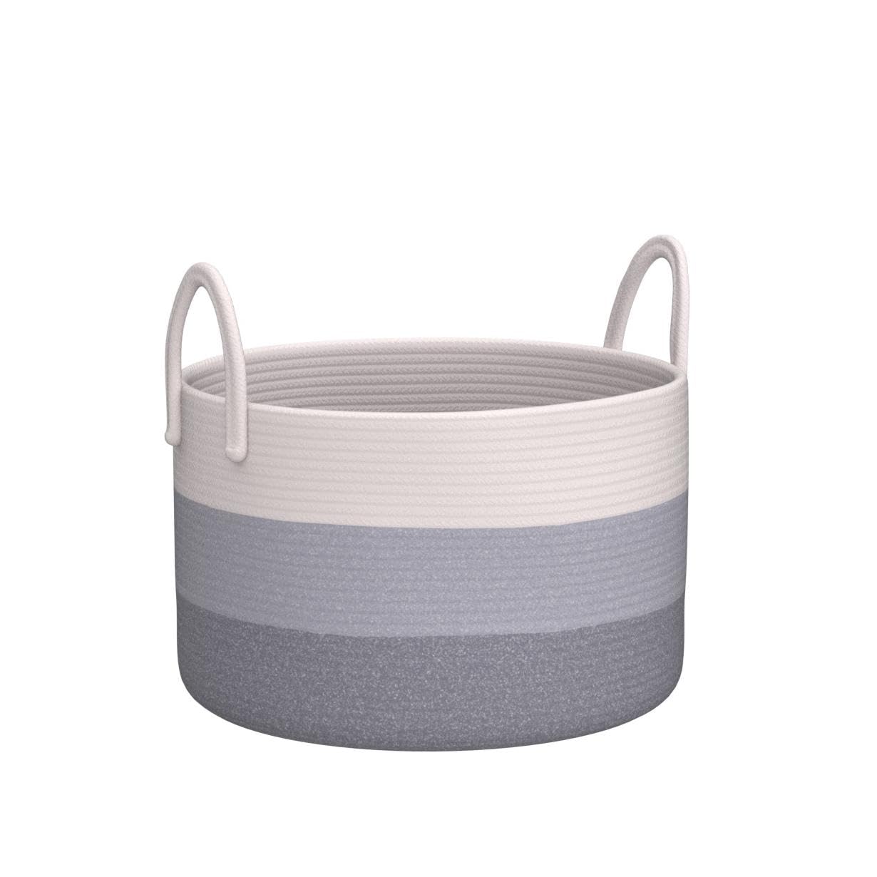 OrganisHaus Gray Extra Large Storage Basket for Kids Rooms