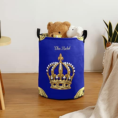 Jewel Prince Crown Blue Customized Laundry Basket