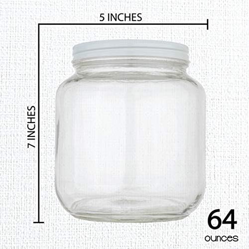 Kitchentoolz Half Gallon Mason Jar Wide Mouth with Airtight Metal Lid
