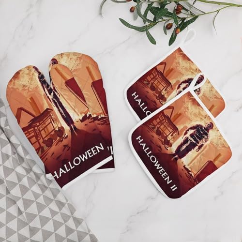 Oven Mitts and Pot Holders Set for Halloween