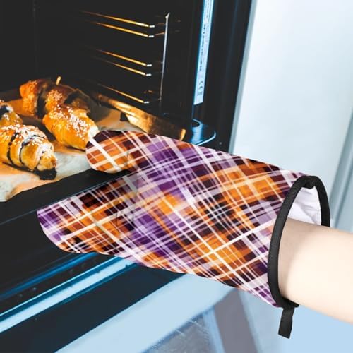 Halloween Lattice Halloween Oven Mitts Set of 2 Heat Resistant Kitchen Gloves