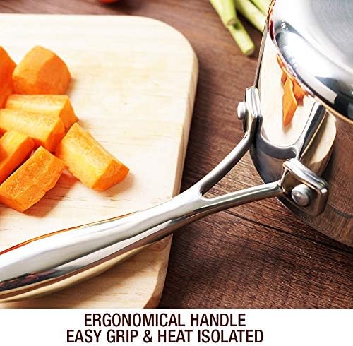 HOMICHEF Mirror-Polished Stainless Steel Saucepan
