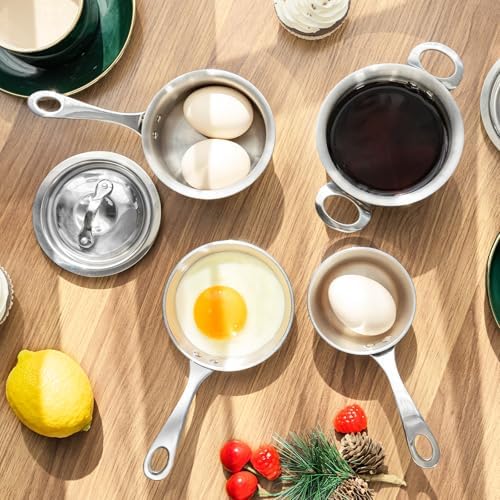 MACEVIA Mini Sauce Pan with Lid Stainless Steel for Home Kitchen