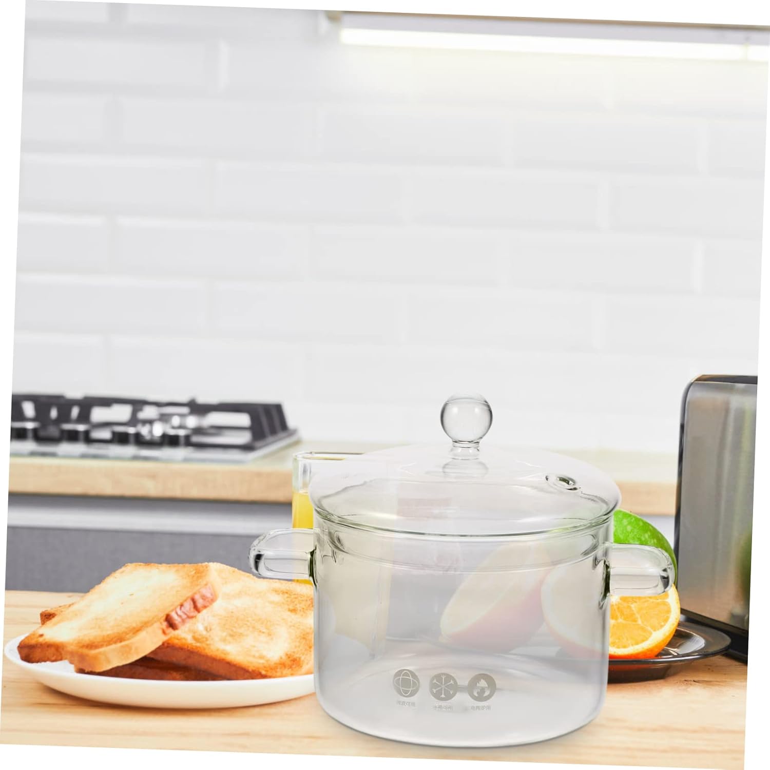 BRIGHTFUFU High Borosilicate Glass Stew Cooker 1500ml