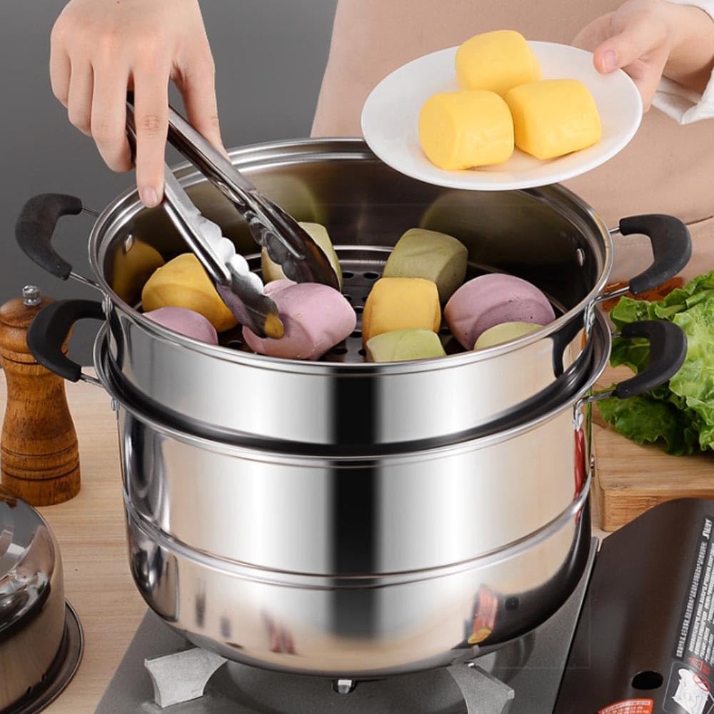 Deep Stock Pot - Non-Stick Stainless Steel Tri-Ply Stockpot