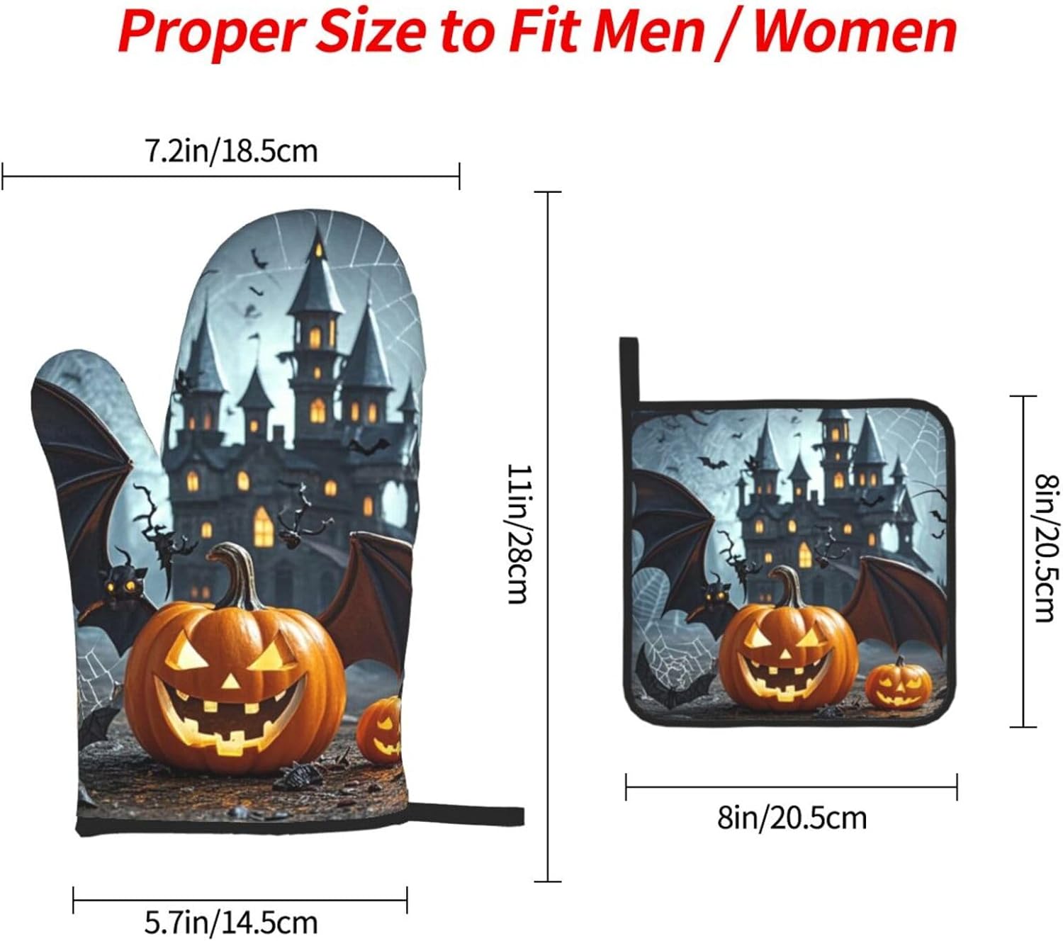 Oven Glove Potholder Set Fun Halloween Kitchen Accessories