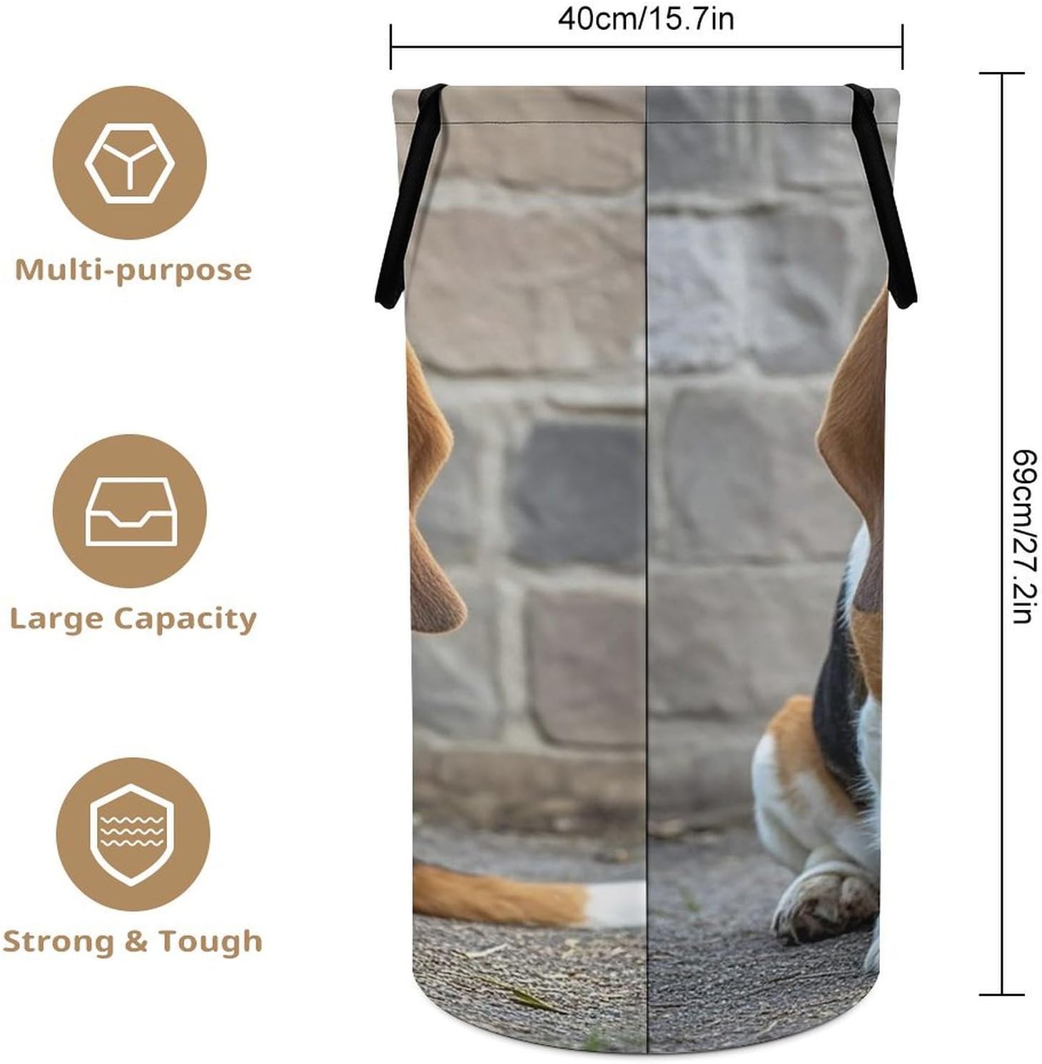 Variuable Waterproof Collapsible Basset Hound Basket for Space-Saving Storage
