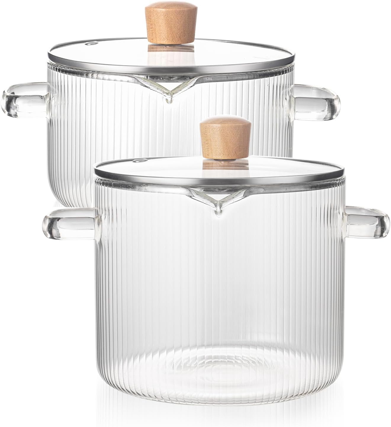 Versatile 2-Piece Heat-Resistant Saucepan Set for Cooking