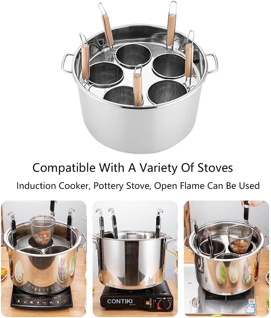 DAOUXIAOSP Pasta Pots Stainless Steel Set 5 Hole Strainer