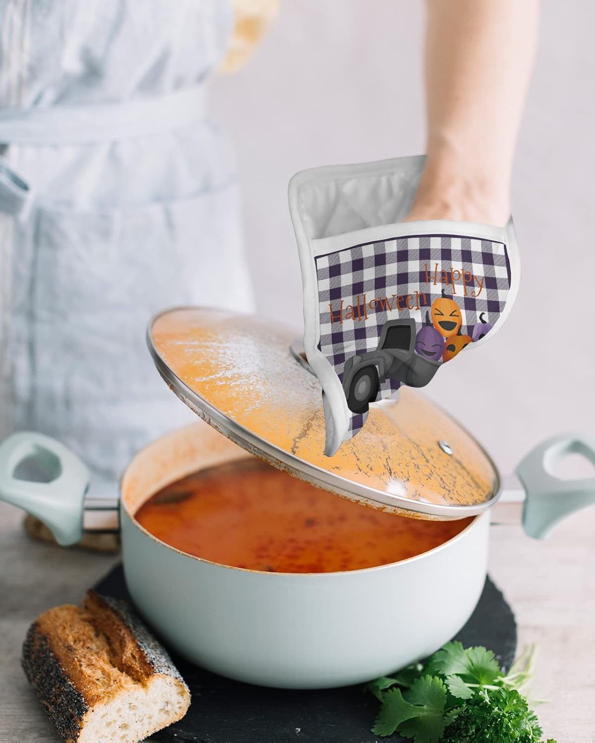Happy Halloween Heat-Resistant Potholder with Pocket
