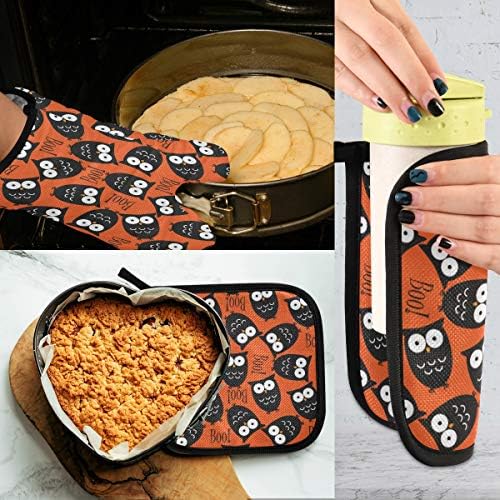Oven Mitts Pot Holders Set Spooky Halloween trick or treat gift