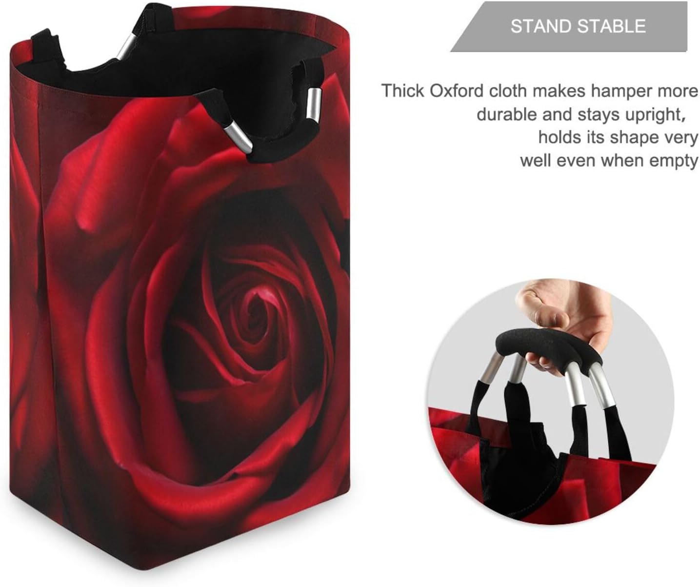 Red Rose Waterproof Folding Laundry Hamper