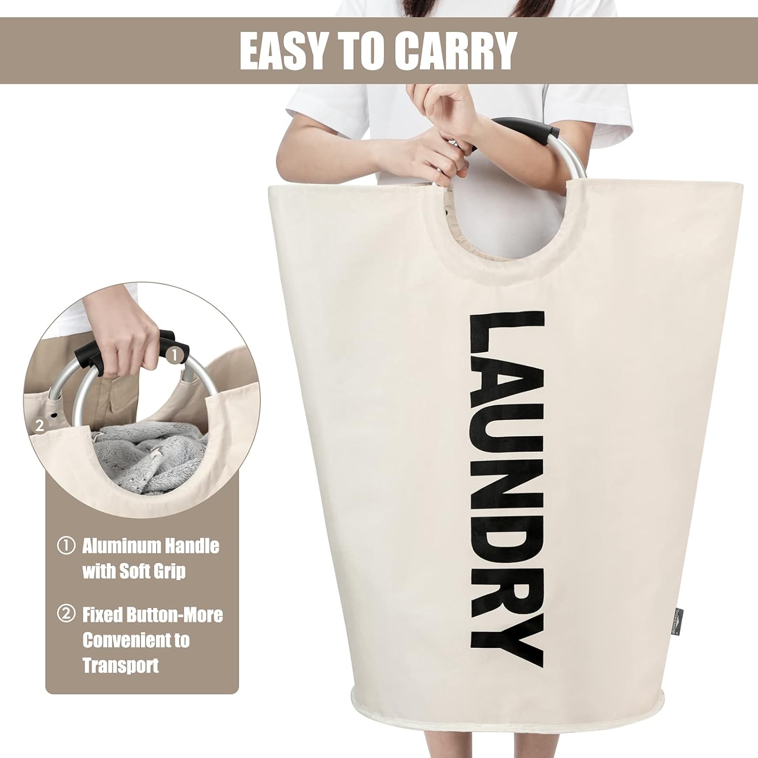 Collapsible Folding Full-Load Hamper for Freestanding