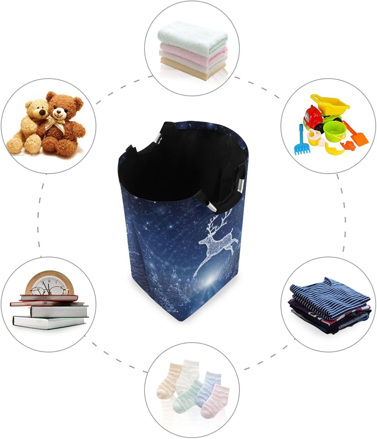 Kigai Durable Collapsible Laundry Basket with Handle Waterproof for Home Use