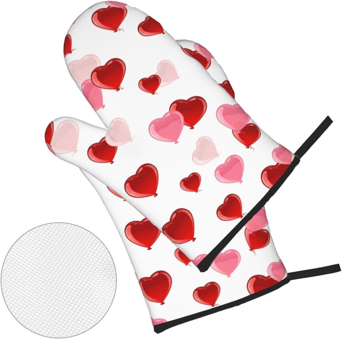 Valentines Day Oven Mitts Pot Holders Set 4pcs Heat Resistant Kitchen Gloves