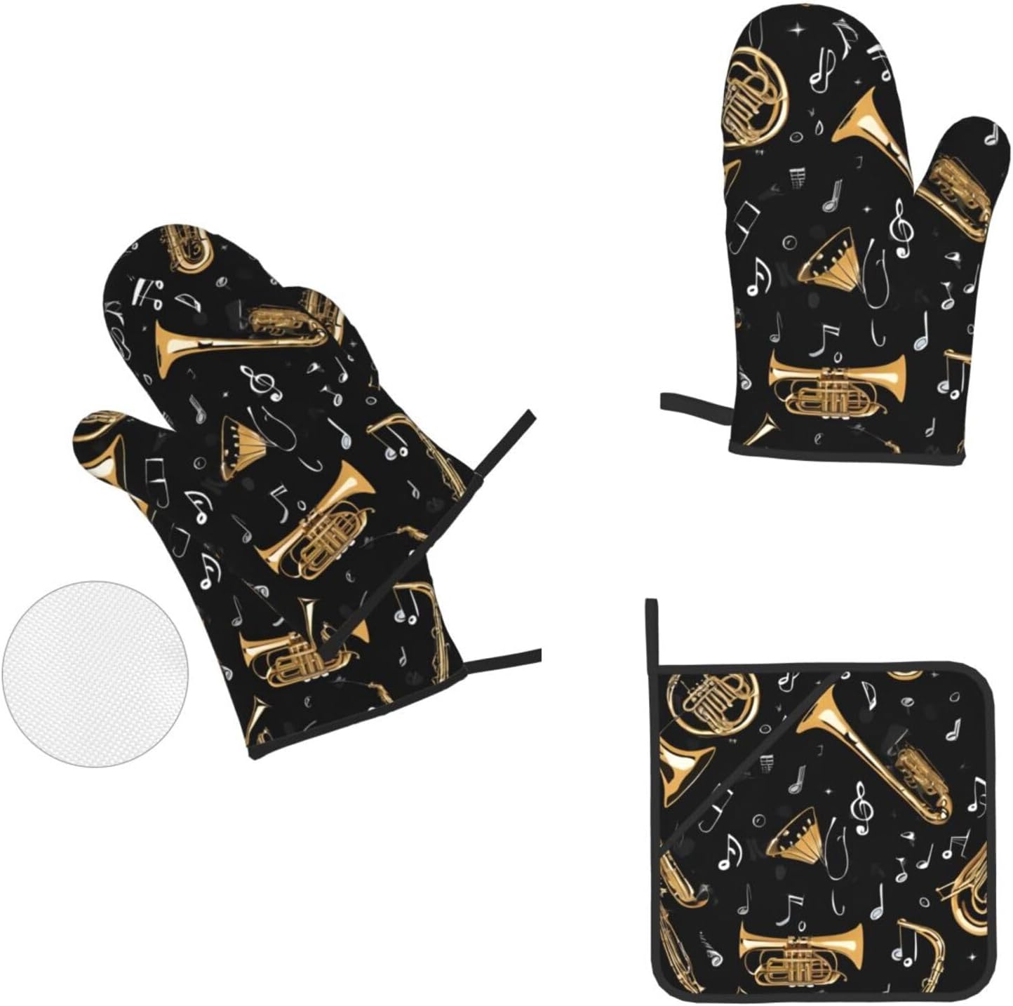 4-Piece Heat-Resistant Oven Mitts Pot Holders for Cooking
