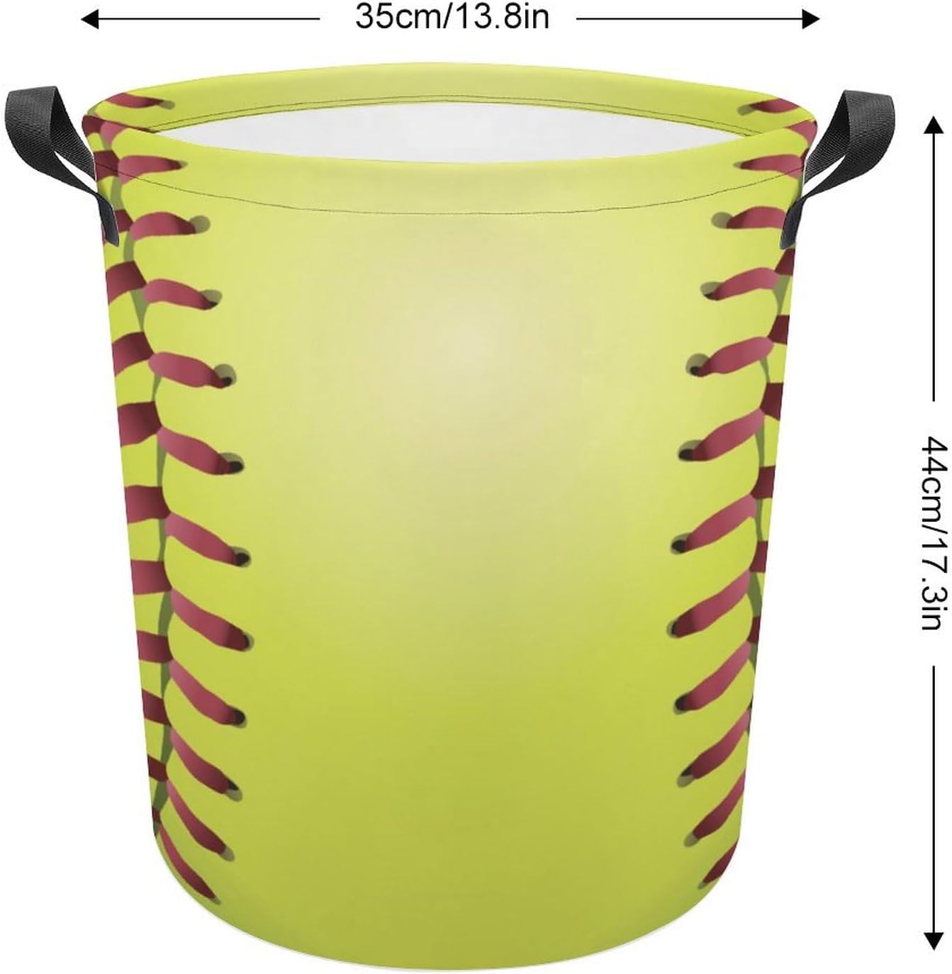 Softball Laces Yellow Waterproof Laundry Basket Organizer