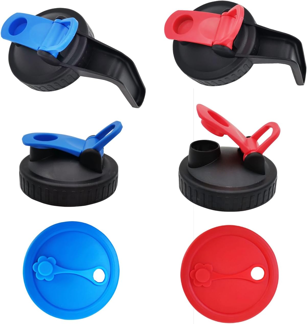 6-Piece Set Handle-Flip Wide-Mouth Mason Jar Lid 86mm LTS