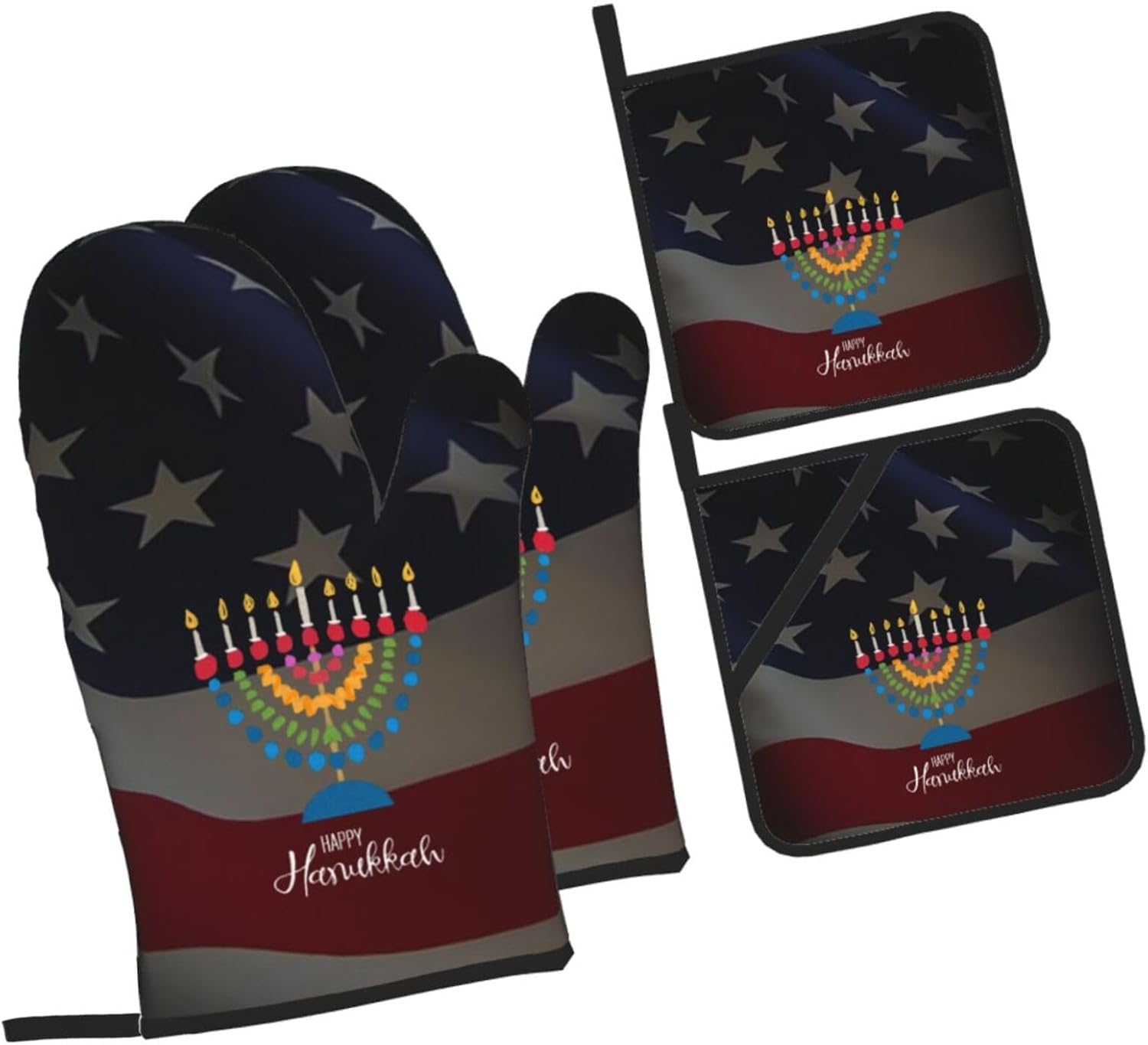 Rqwaaed Premium Heat-Resistant Oven Mitts Set