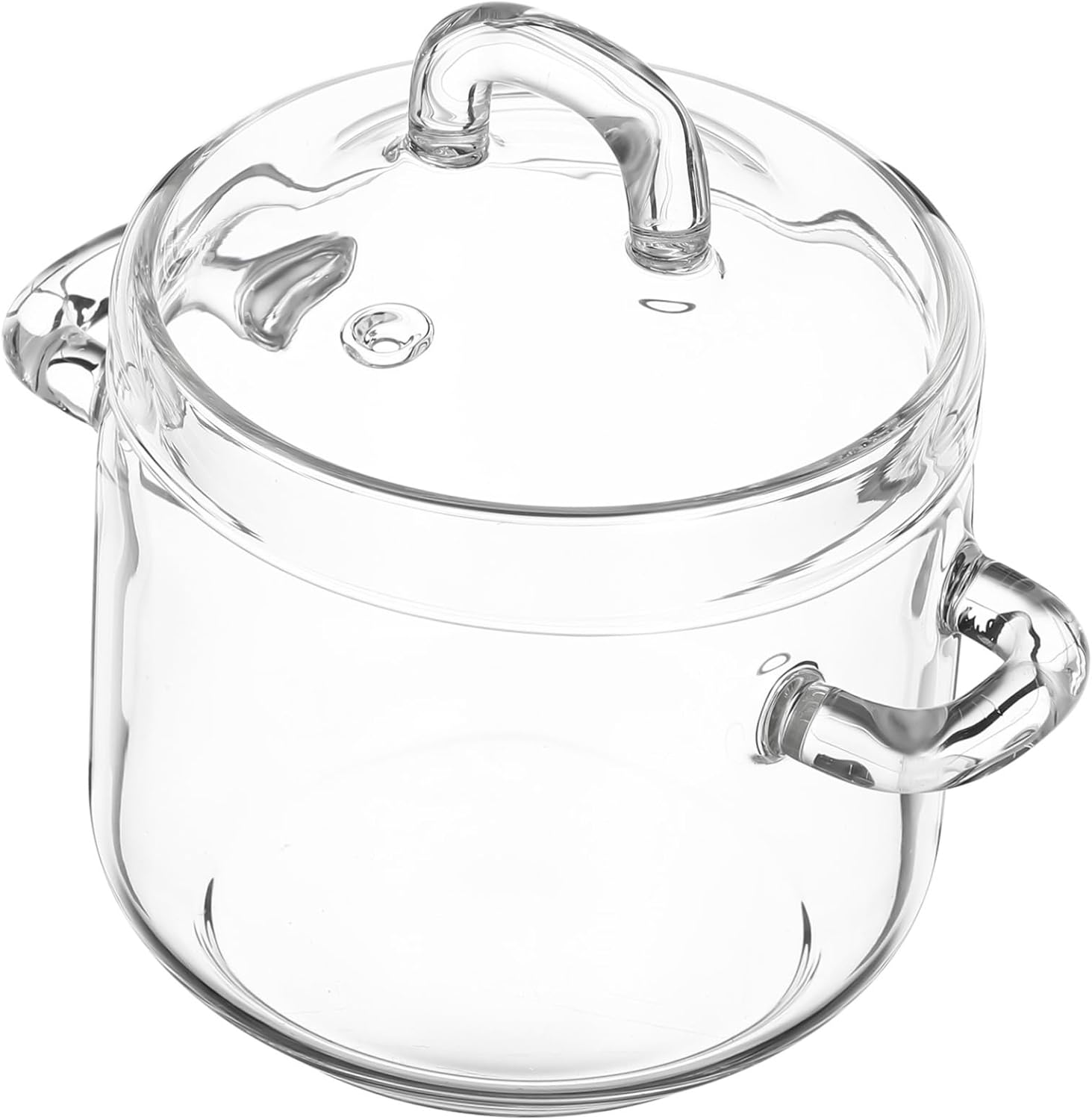700ml Clear Glass Saucepan with Lid - Perfect for Pasta Noodles and Soups