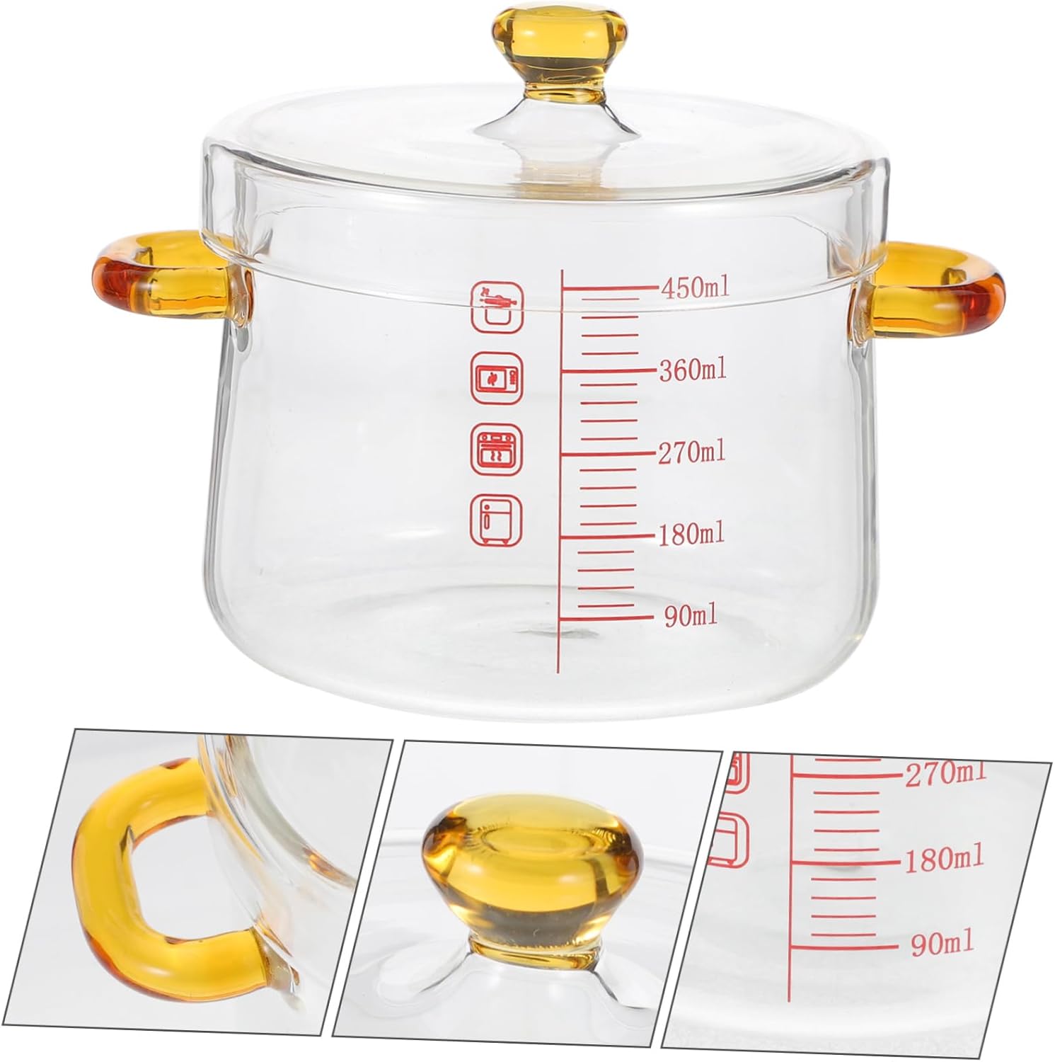Luxshiny Glass Cooking Pot Steamy Multi-Functional