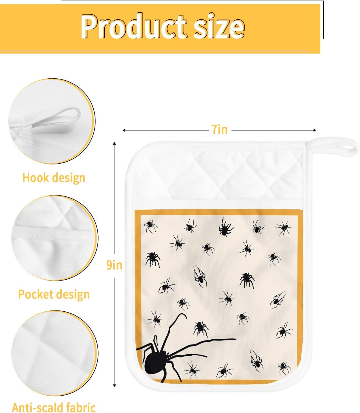 Scary Halloween Obtuse Pot Holder Set for the Kitchen