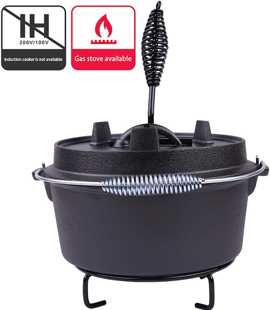 25CM Black Cast Iron Saucepan for Gas Stove