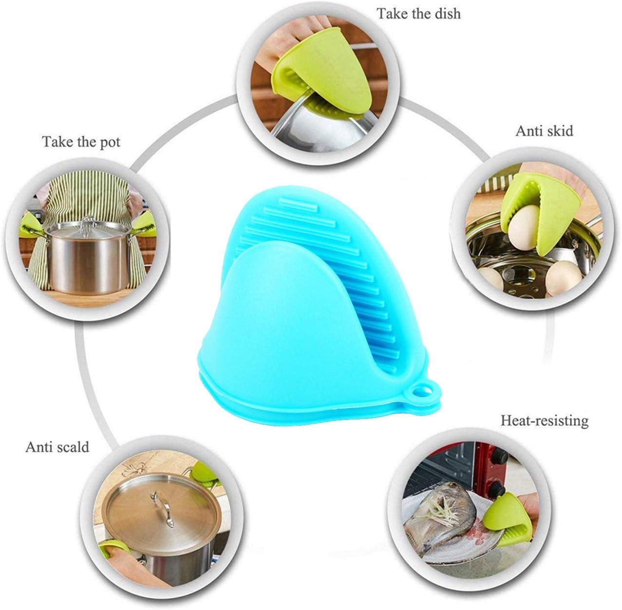 2-Pair Silicone Oven Gloves Set - Heat Resistant
