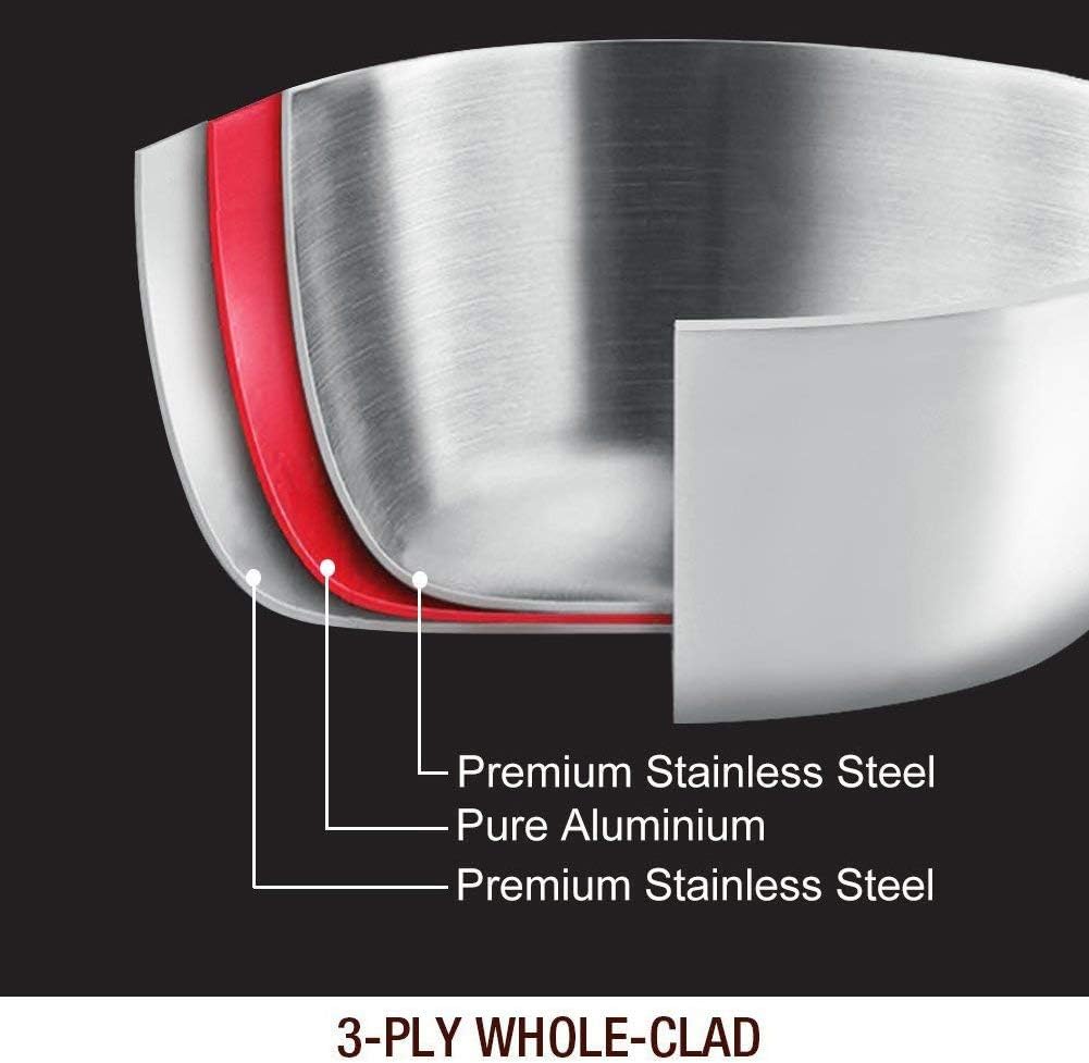 HOMICHEF Mirror-Polished Stainless Steel Saucepan