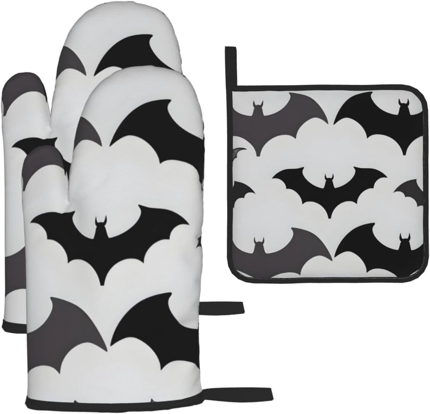 3-Piece Halloween Oven Mitt Pot Holder Set for Baking