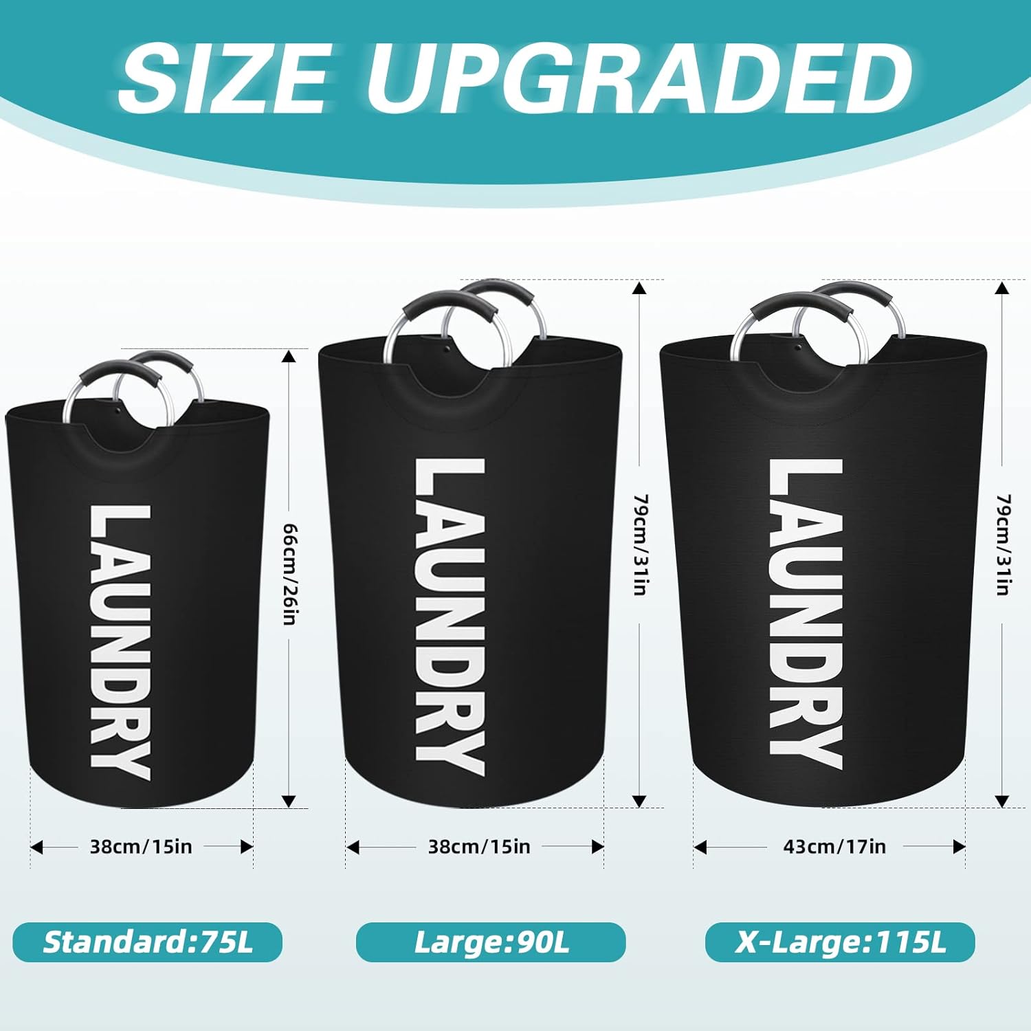 StorageRight 90L Large Laundry Basker Collapsible Waterproof Organize Your Laundry Efficiently