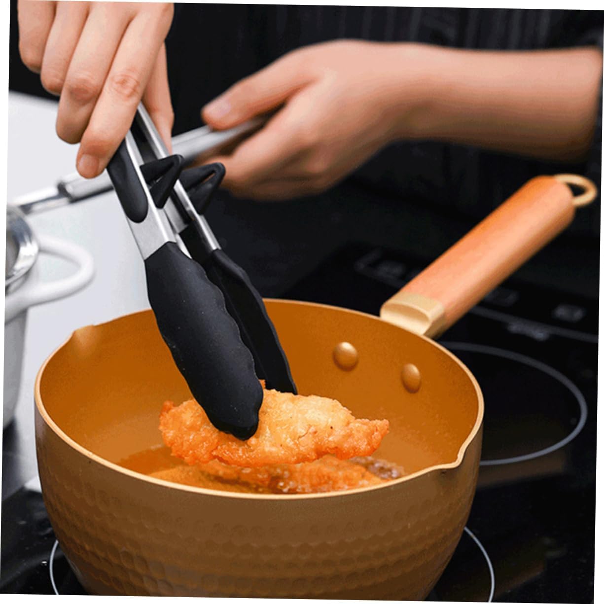 Japanese Style 18cm Gold Milk Pan with Ergonomic Handle