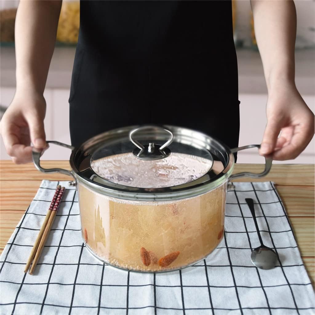 Elegant Glass Pot with Cover for Cooking and Storage