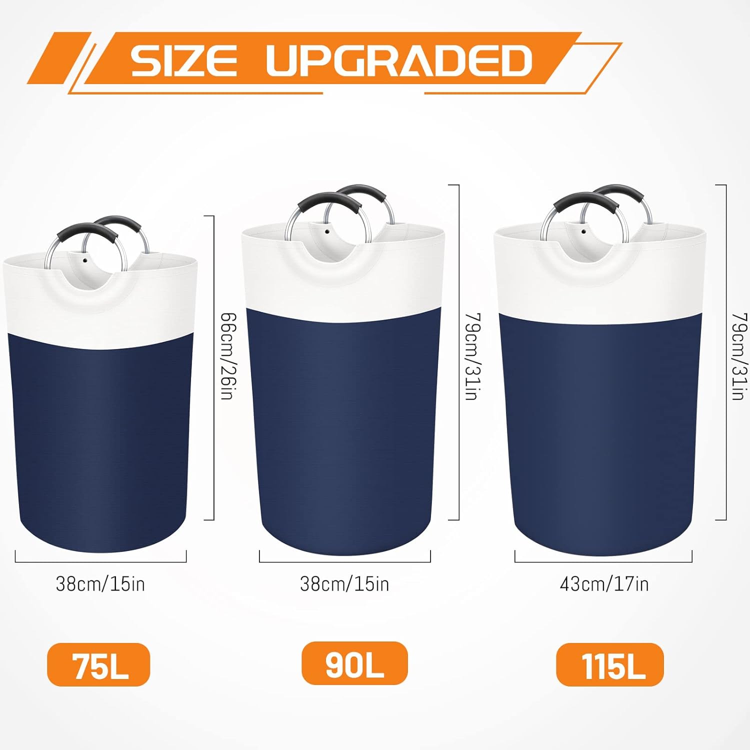 BlissTotes 115L Laundry Basket - Eco-Friendly Durable