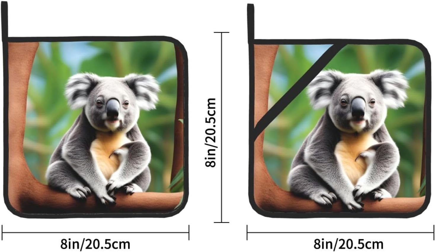 Funny Koalas Potholders BBQ Pot Holders Heat-Resistant with 2-Pack