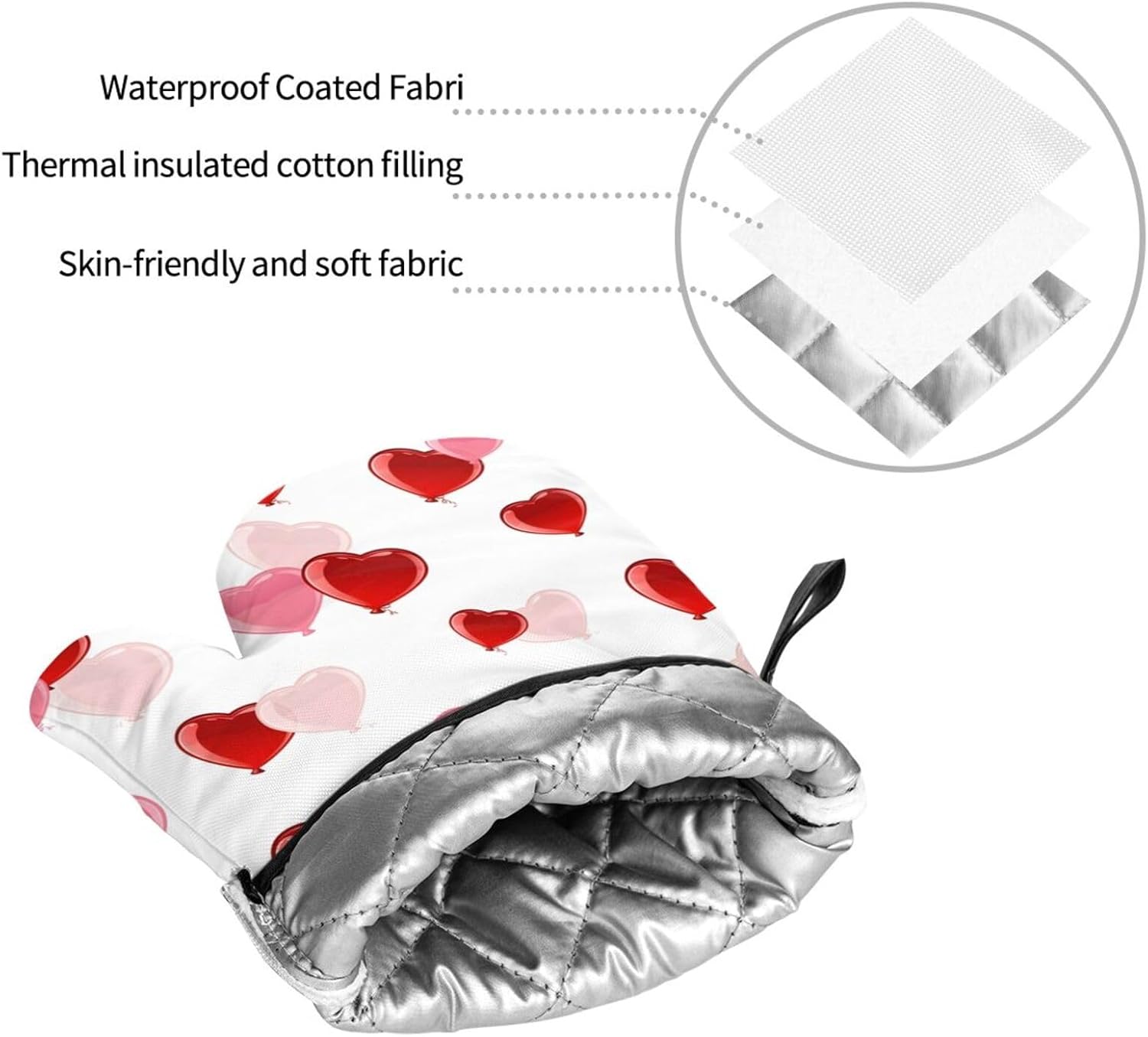 Valentines Day Oven Mitts Pot Holders Set 4pcs Heat Resistant Kitchen Gloves