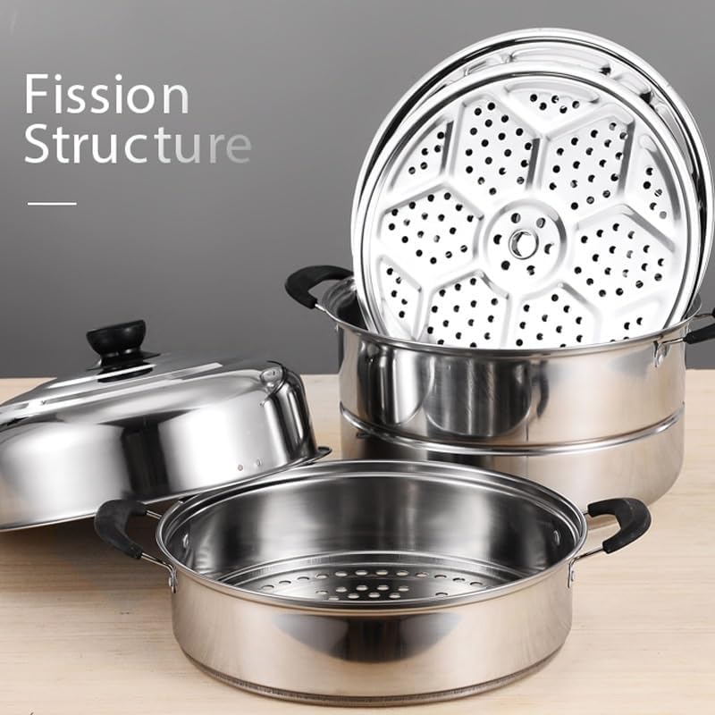 Deep Stock Pot - Non-Stick Stainless Steel Tri-Ply Stockpot