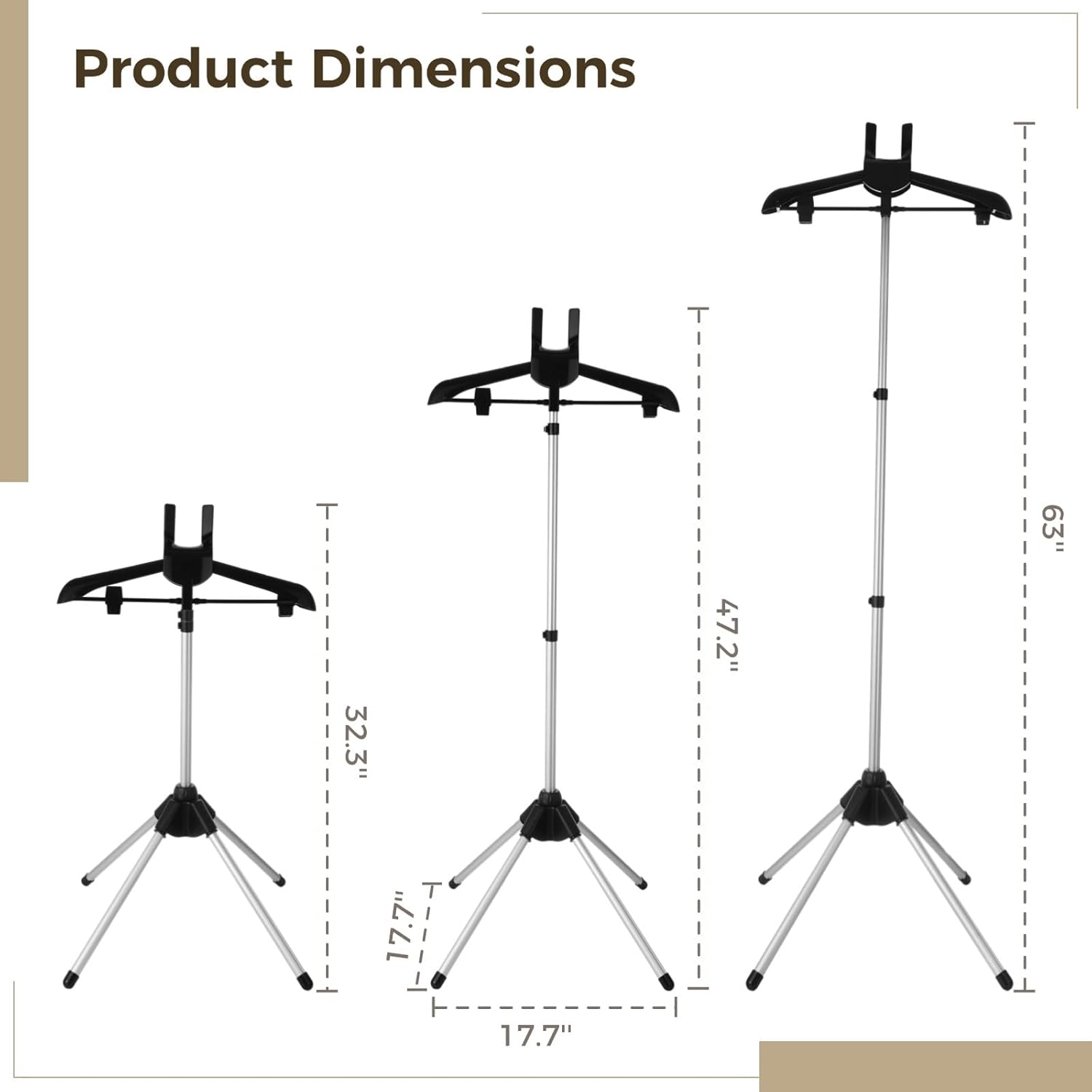 Sturdy Adjustable Folding Clothes Rack with 4 Legs