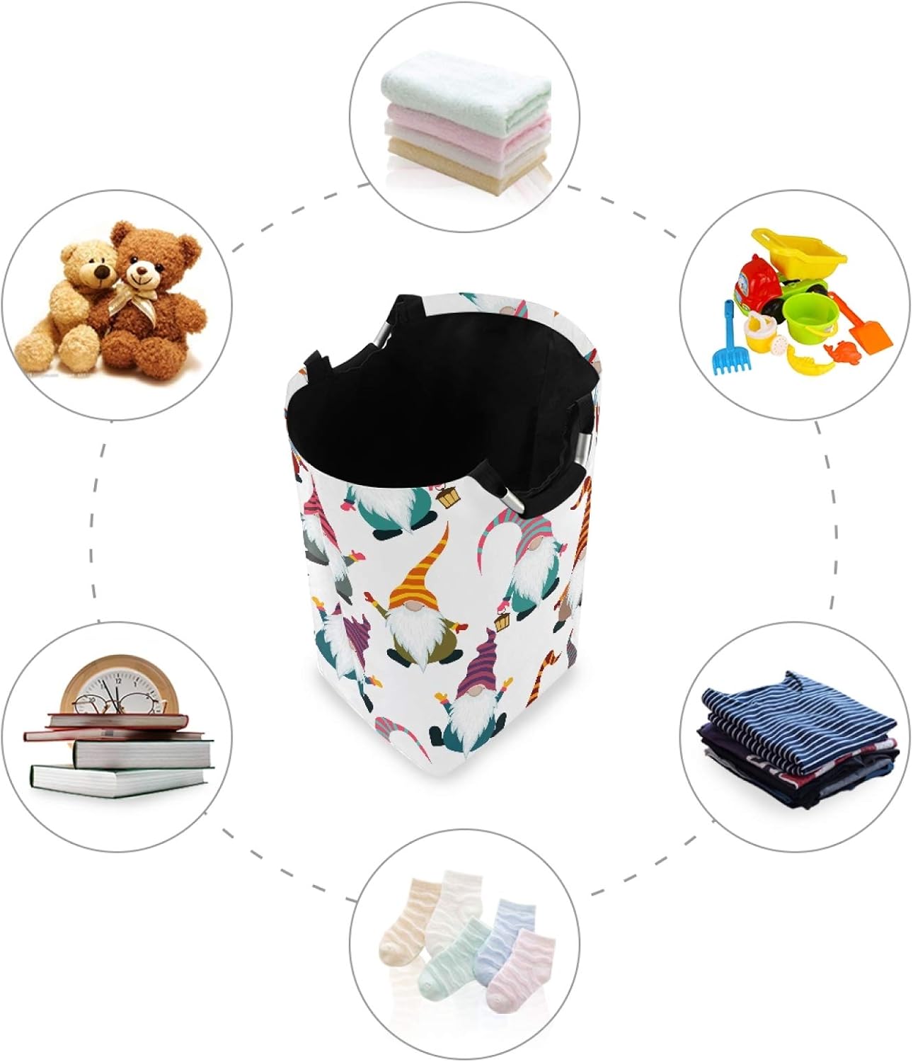 Susiyo Christmas Gnomes Collapsible Laundry Basket
