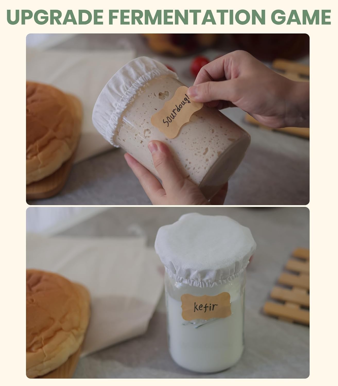 Perenllareta 4-inch Sourdough Jar Covers