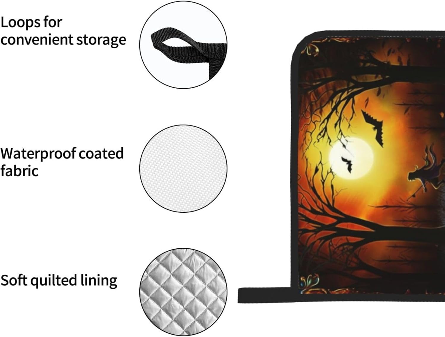 Halloween Party Oven Mitts Heat-Resistant Gloves with Built-In Potholders