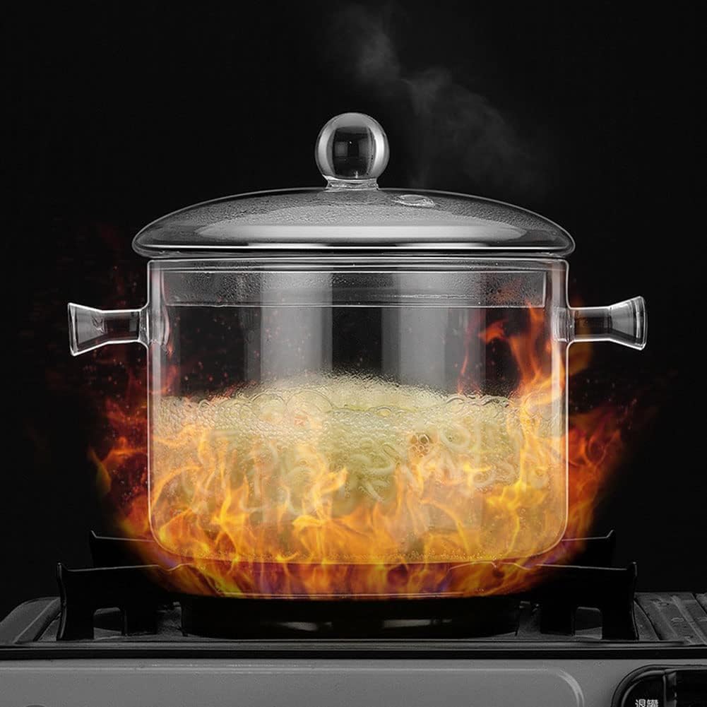 Miecux Glass Saucepan with Cover 2L
