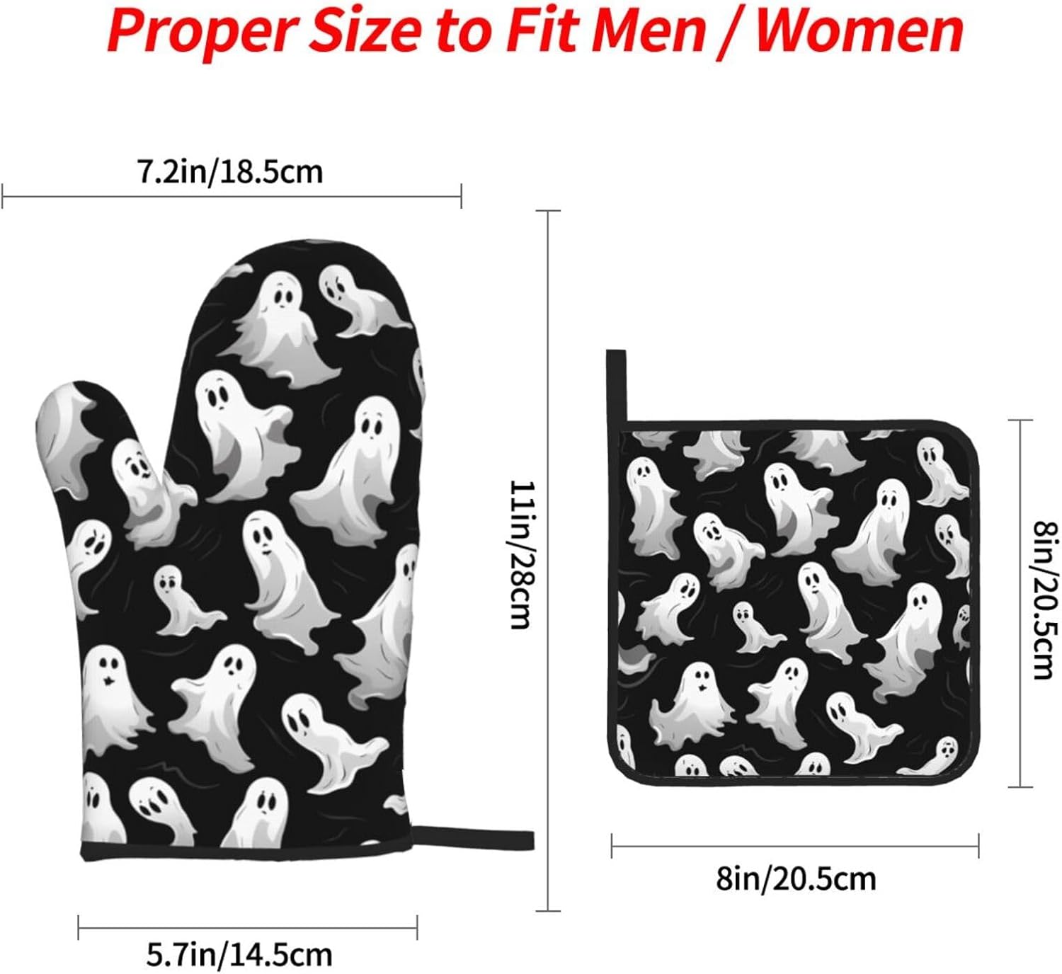Exclusive Halloween Set 4PCS Heat Resistant Oven Mitts Potholders