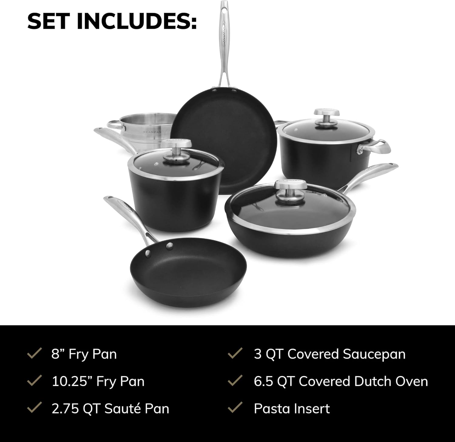 SCANPAN Pro IQ 9-Piece Nonstick Cookware Set 1