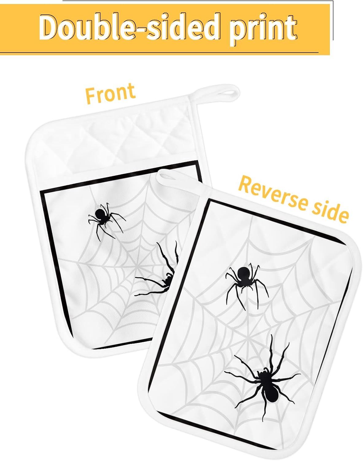 Halloween Spooky Pot Holder Set of 5 - Heat-Resistant Easy to Store
