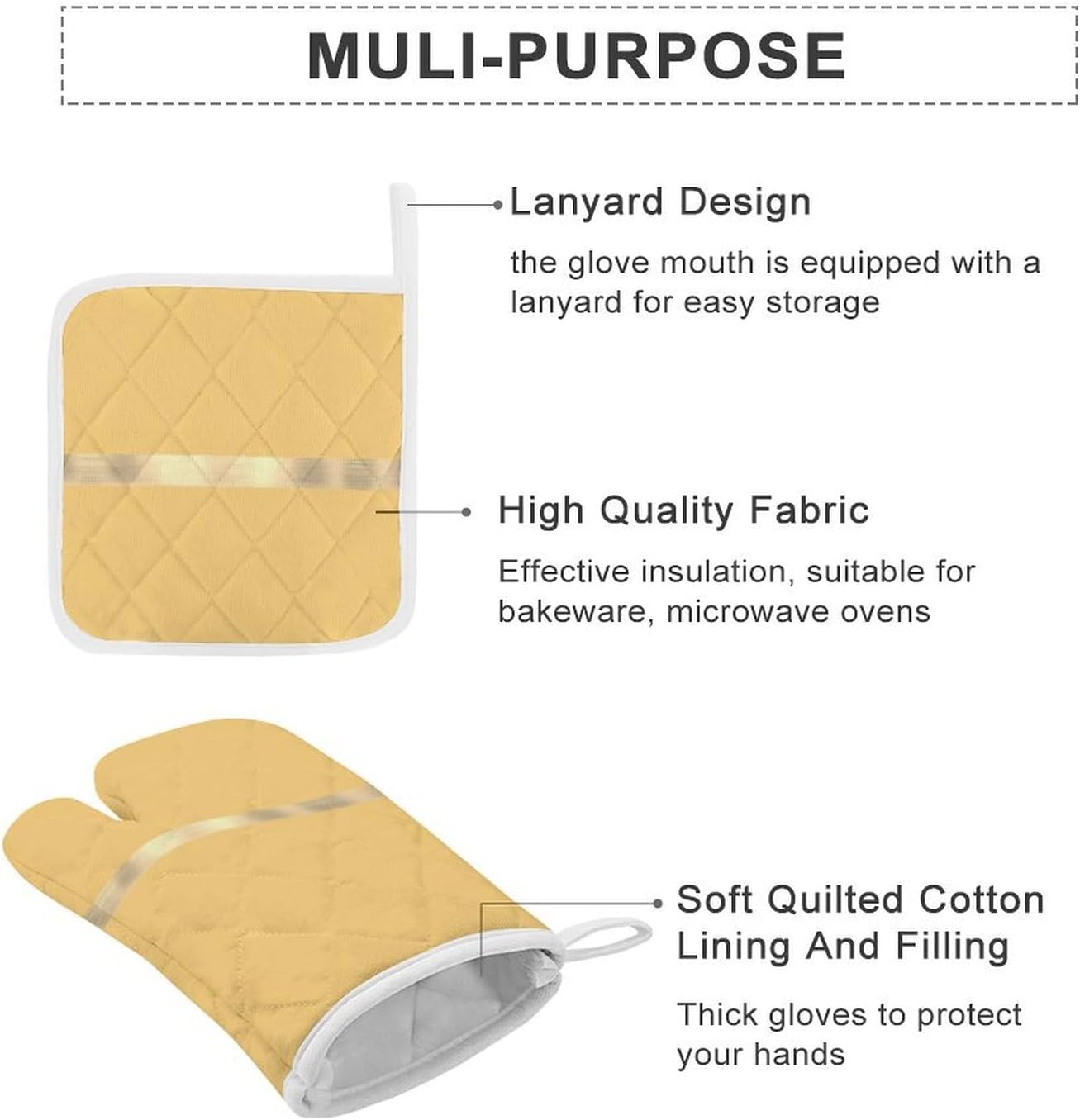 Curdesi Oven Mitts Pot Holders Set Heat-Resistant Durable Kitchen Essentials