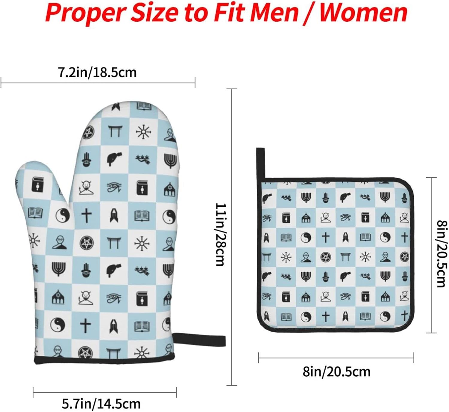 Hanukkah Heat Resistant Oven Mitts Set Augenstern