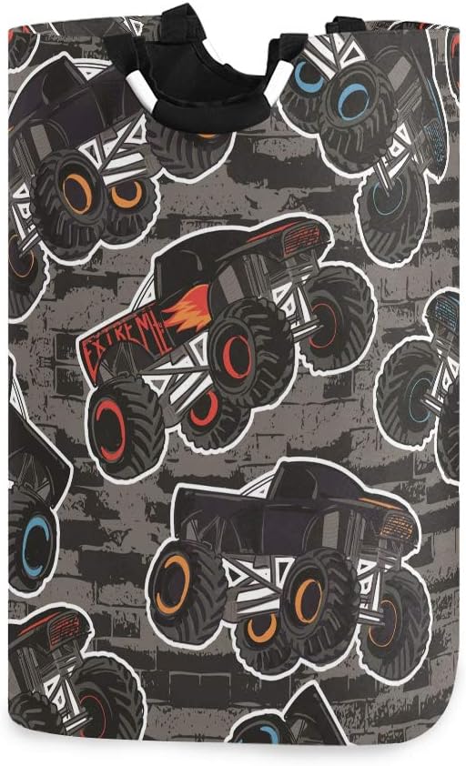Susiyo Monster Truck Car Laundry Basket Collapsible Hamper