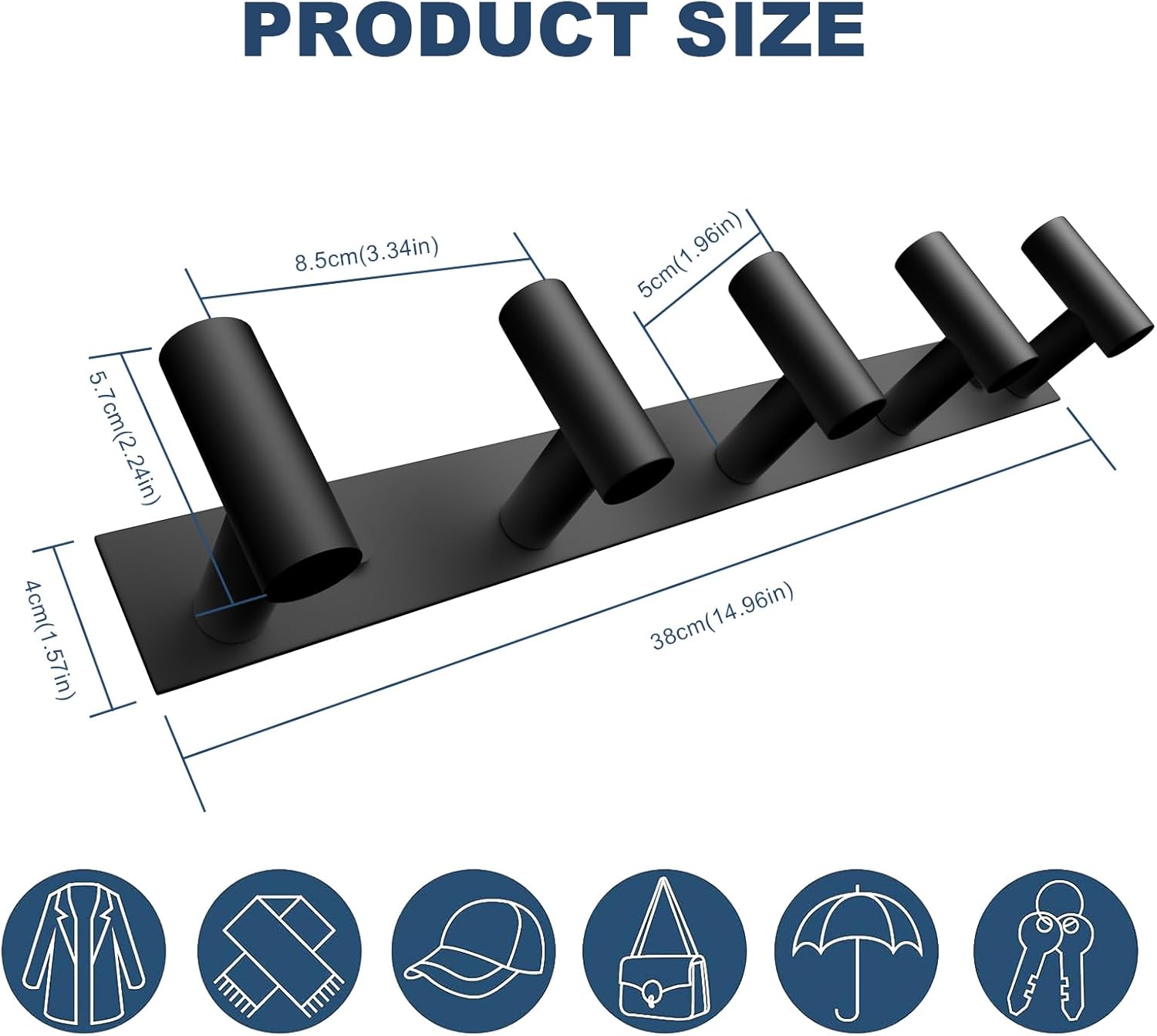 Spot-on 5-Hook Wall Hook for Coats Hats and Towels
