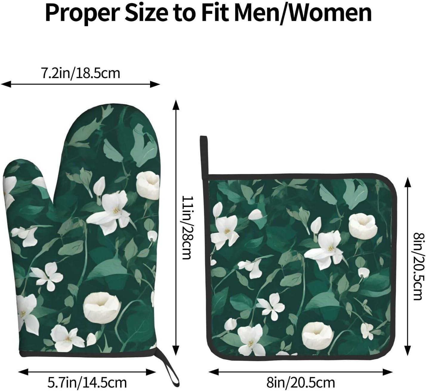 Quopvn Grass and Dove Printed Oven Mitts and Pot Holders 2-Pack Set